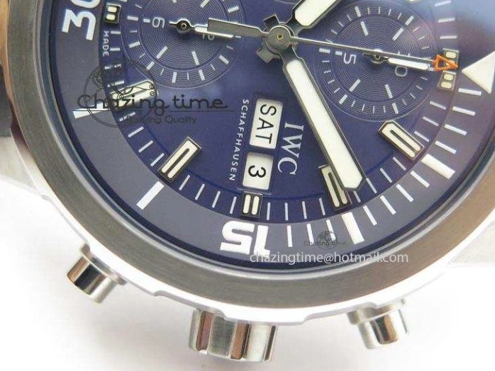 MIROTIME 0201 Aquatimer Chrono IW376803 V6F 1:1 Best Edition Blue Dial On Rubber Strap A WellDesigned 7282